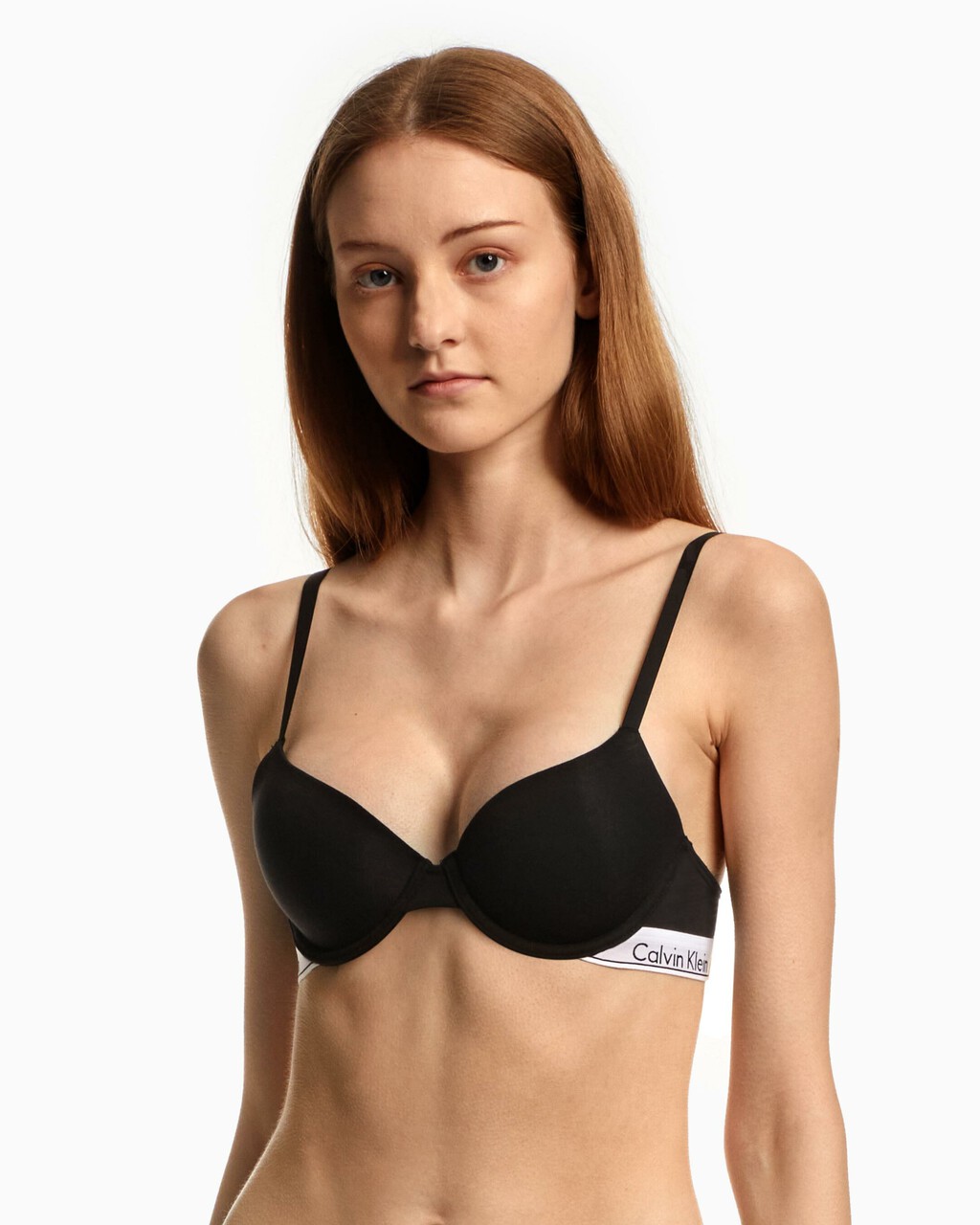 Modern Cotton Lightly Lined Demi Bra, black