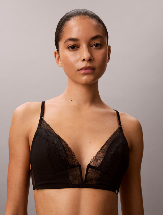 CK Black Geo Lace 薄襯三角胸圍