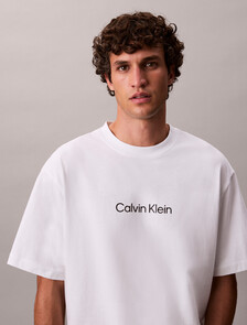 Calvin Logo Crew Neck Tee, Bright White, hi-res
