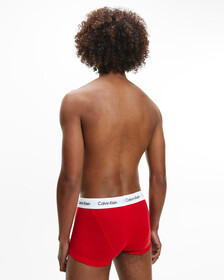COTTON STRETCH 3 PACK LOW RISE TRUNK, 1 White W White Ground Wb / 1 Red Ginger, hi-res