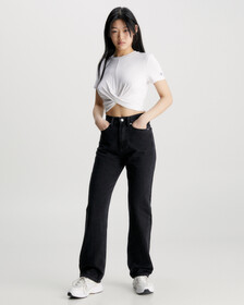 Cropped Twisted T-Shirt, Bright White, hi-res