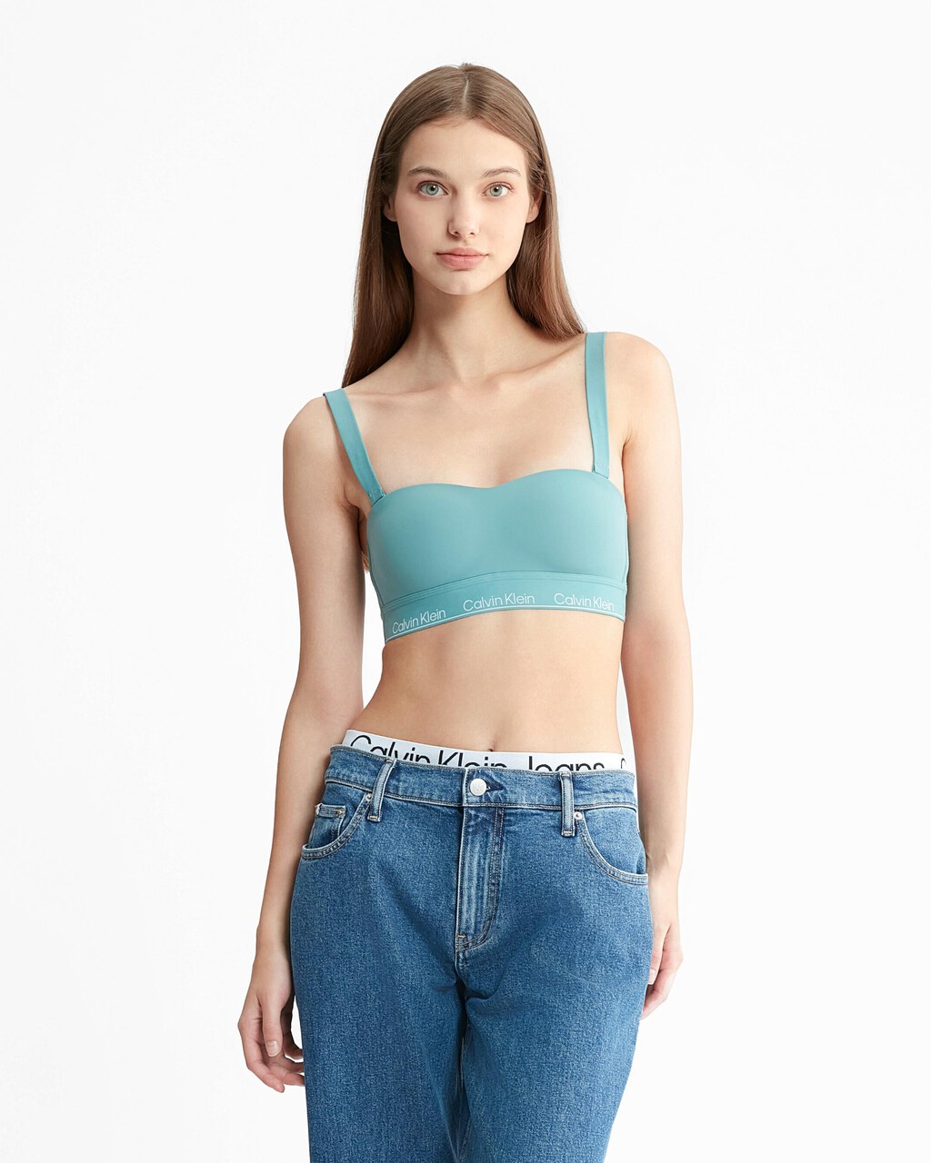 Modern Cotton Performance Lightly Lined Bandeau, Arctic, hi-res