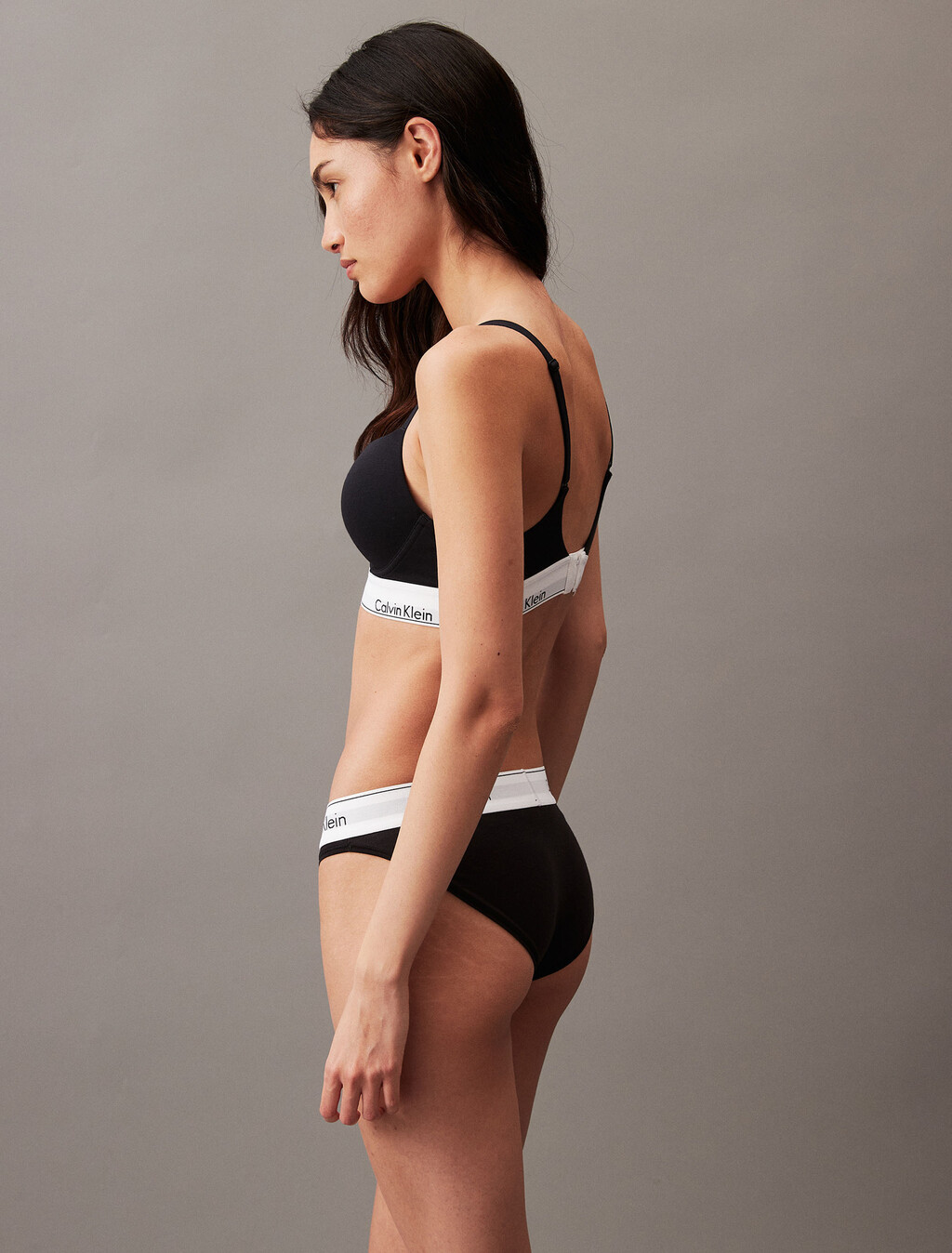 Modern Cotton Push Up Plunge Bra, Black, hi-res