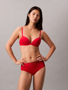 Wirefree Push Up Plunge Bra, Pantone Red, hi-res