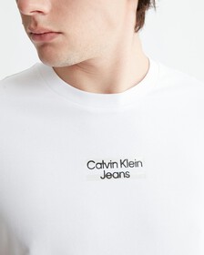Mid Logo Print Slim Fit Tee, Bright White, hi-res