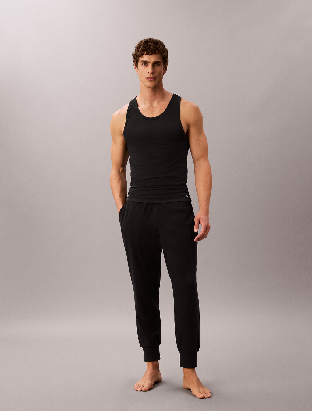 Cotton Microfiber Stretch 三件組背心, BLACK, hi-res