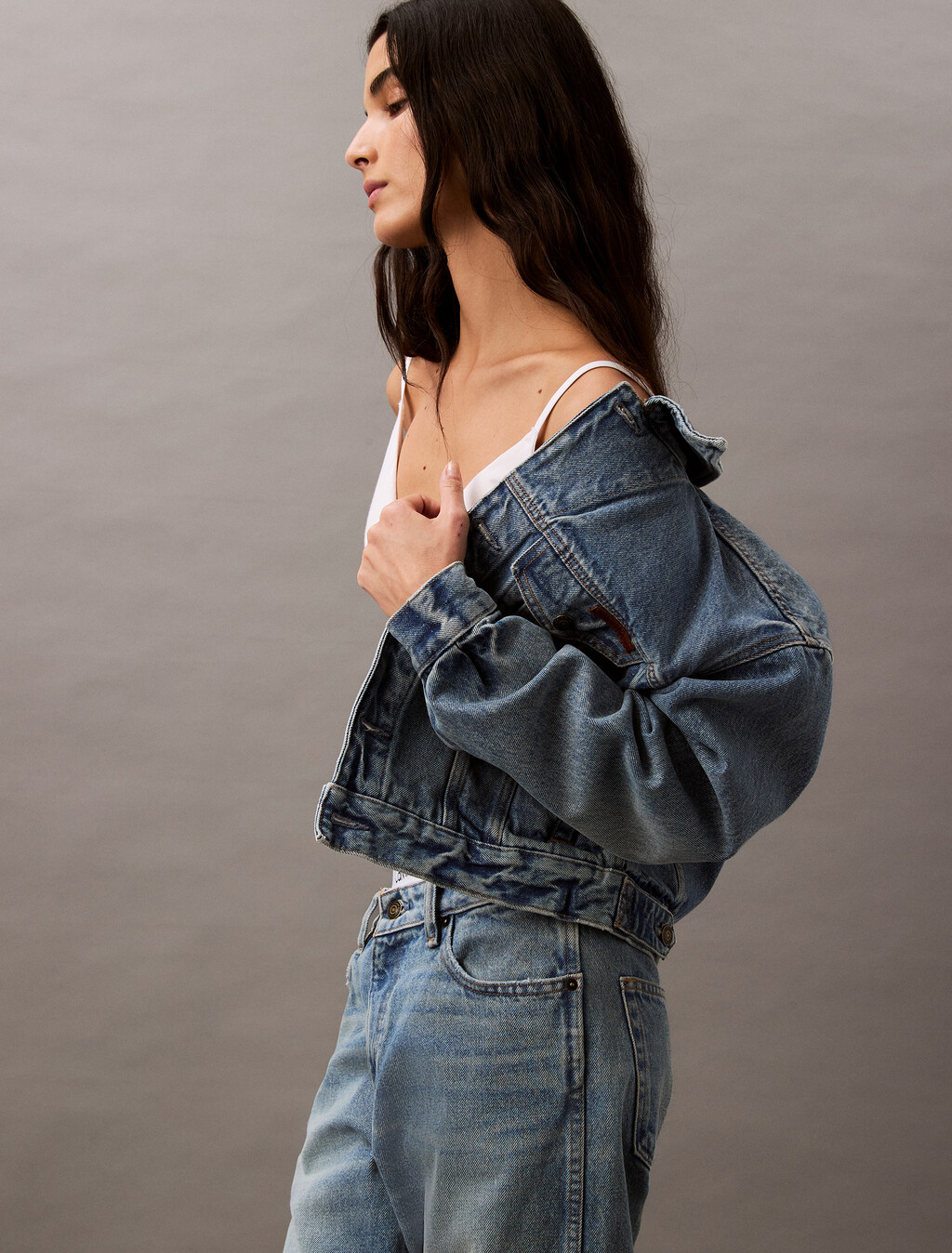90s Denim Trucker Jacket, CK NO06, hi-res