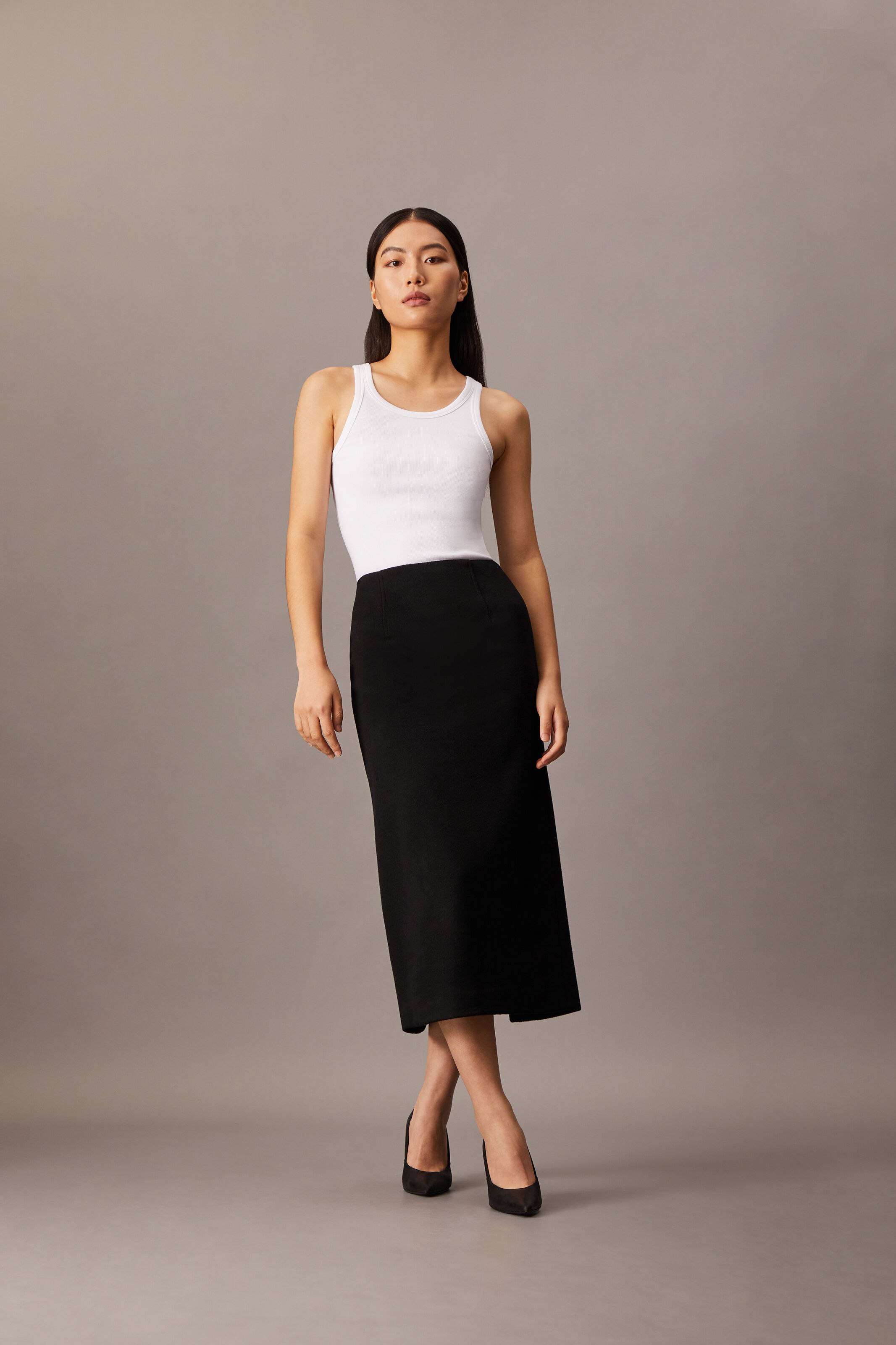 Brushed Wool Pencil Skirt black Calvin Klein Hong Kong