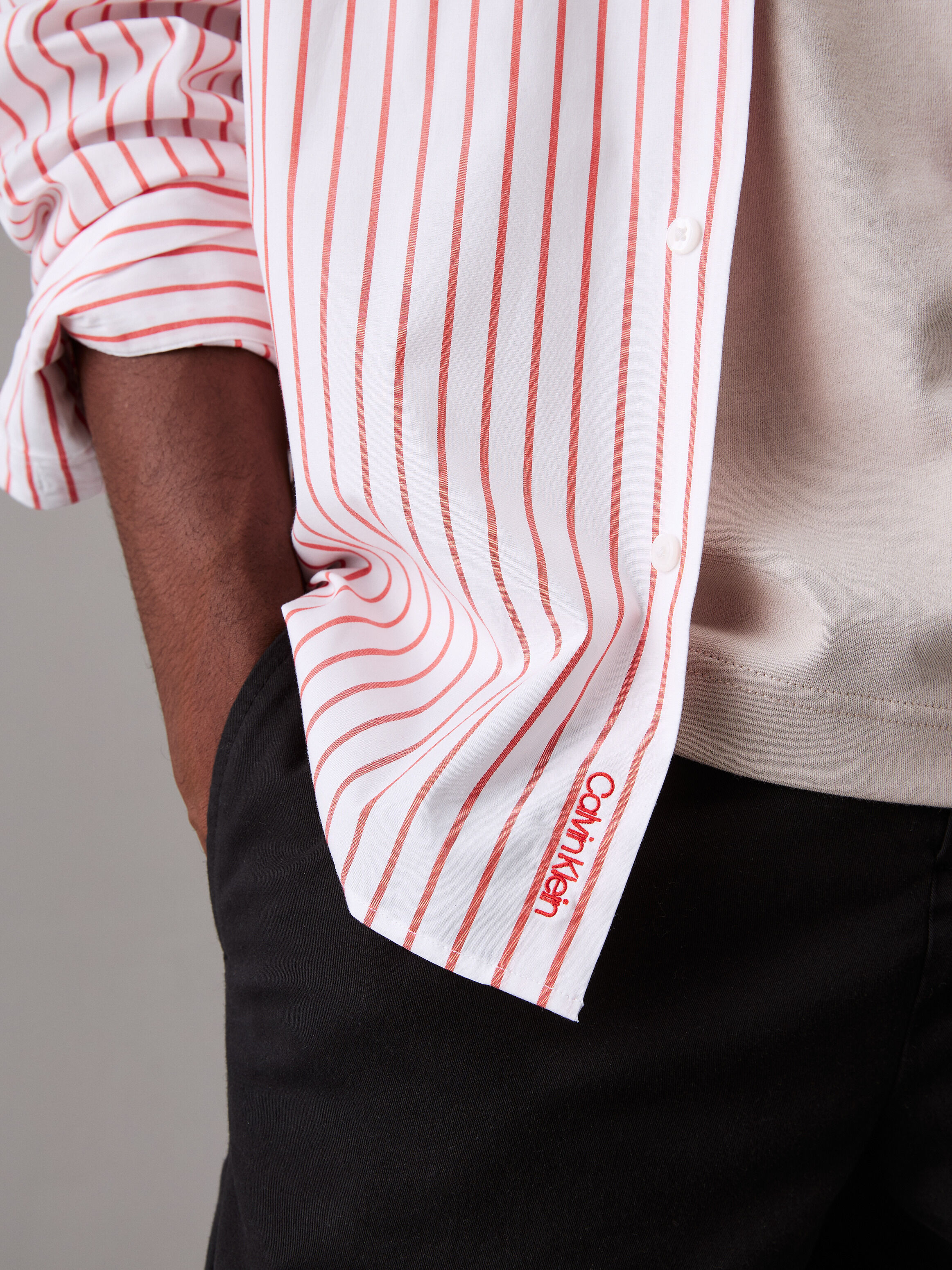 Relaxed Striped Shirt | red | Calvin Klein Hong Kong