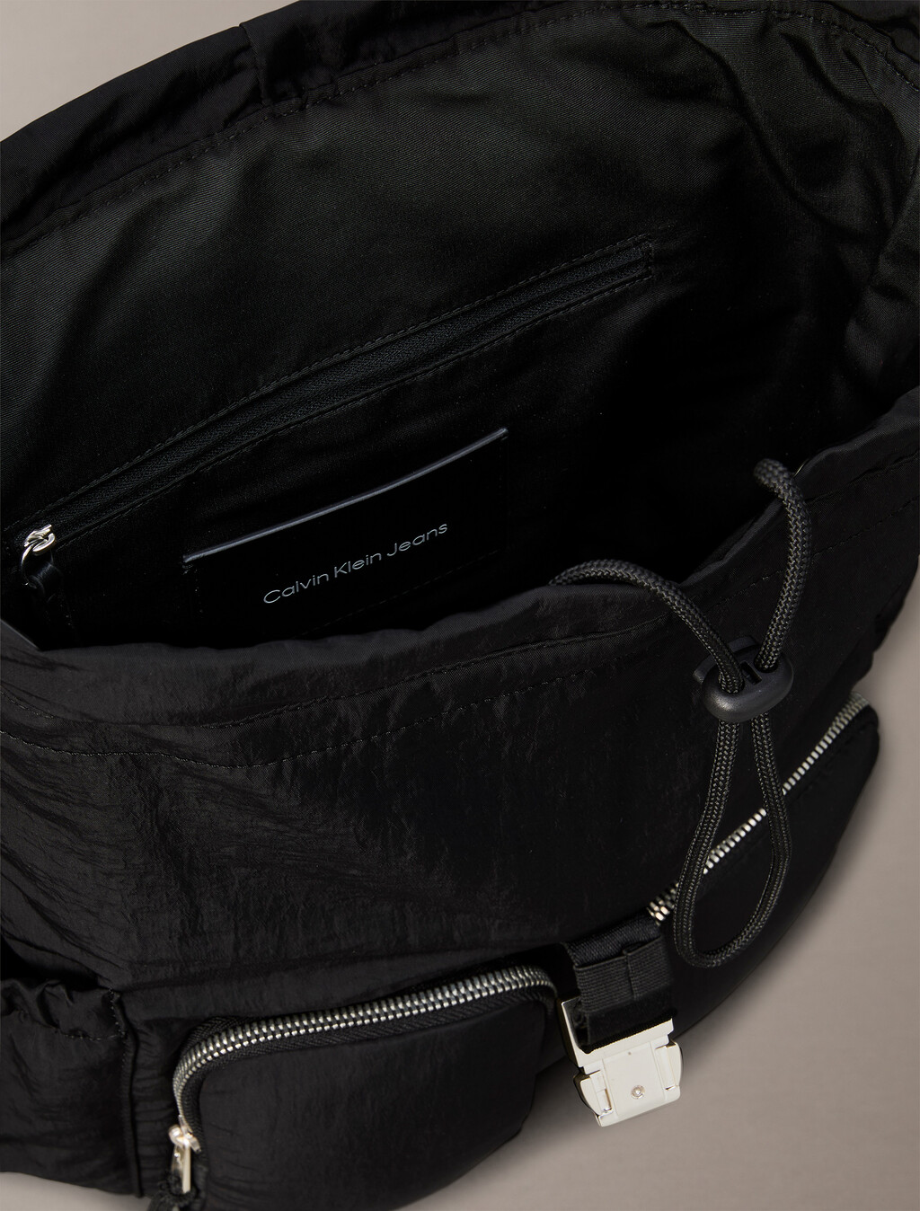 翻蓋尼龍背囊, Black, hi-res