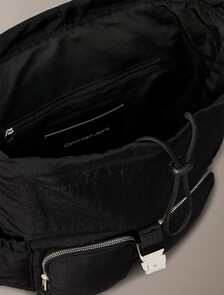 翻蓋尼龍背囊, Black, hi-res