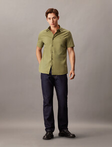 Essentials Monogram Slim Shirt, Gothic Olive, hi-res