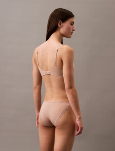 Microfiber Stretch with Lace String Bikini, Cedar, hi-res