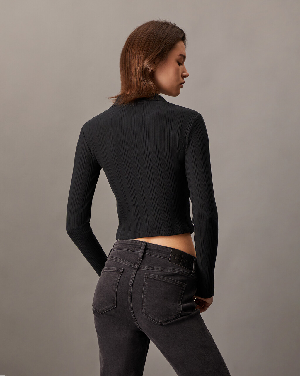 Rib Knit Slim Polo black Calvin Klein Hong Kong