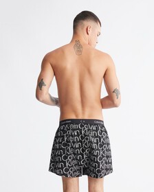 Calvin Klein 1996 梭織棉質平角內褲, HALFTONE GLITCH LOGO PRINT+BLACK, hi-res