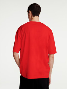 Heavy Cotton Crewneck Tee, Chinese Red, hi-res
