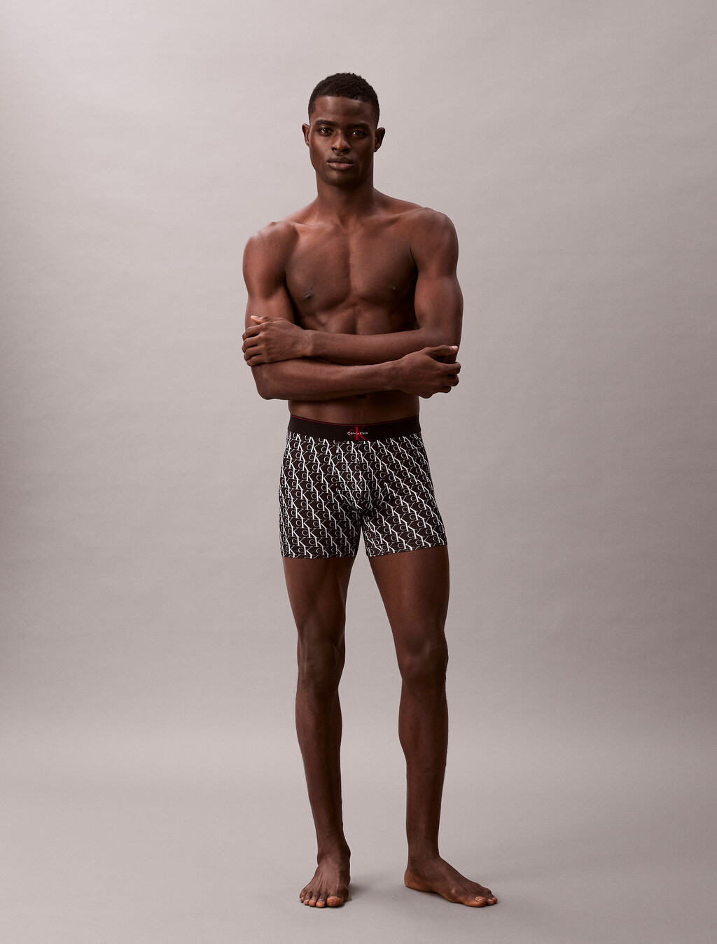 Monogram 超細纖維彈性低腰四角內褲, STEPPING LOGO BLACK, hi-res