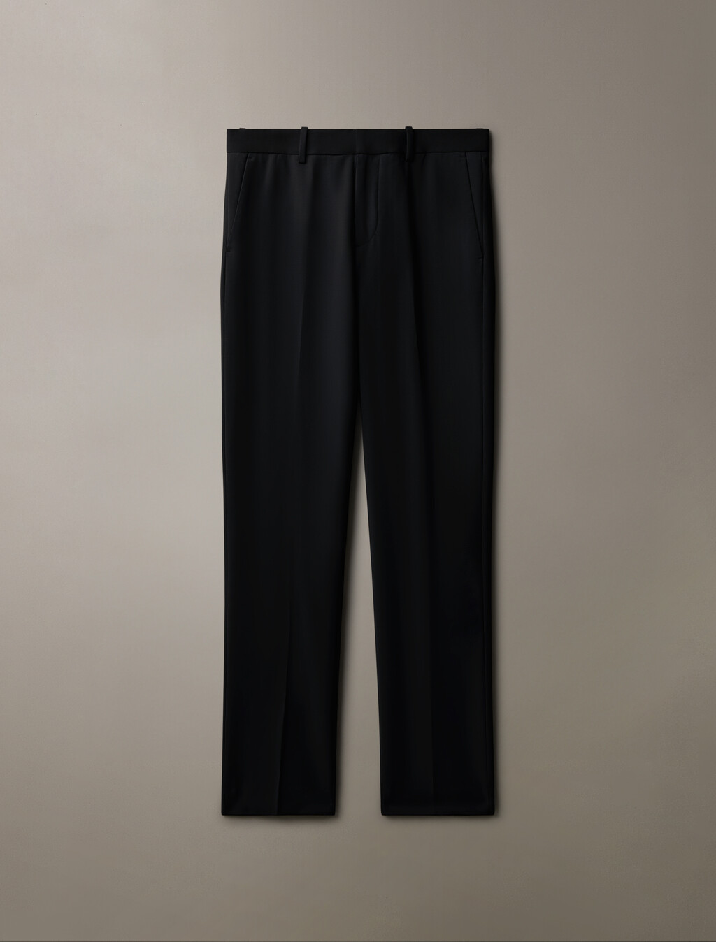 Refined Wool Blend Slim Trouser, Black, hi-res