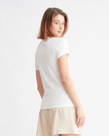 MICRO MONOLOGO 修身 T 裇, Bright White, hi-res