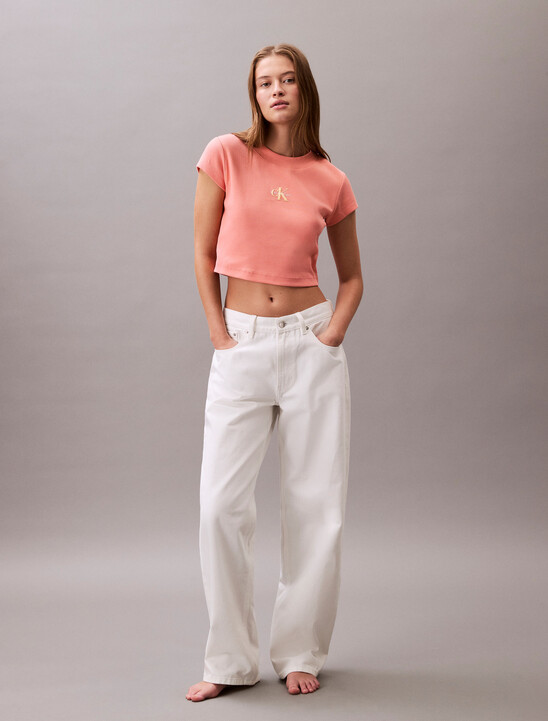 Slim Cropped Monogram T-shirt