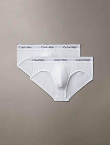 Icon Cotton 彈力低腰三角內褲 2 件套組, White, hi-res