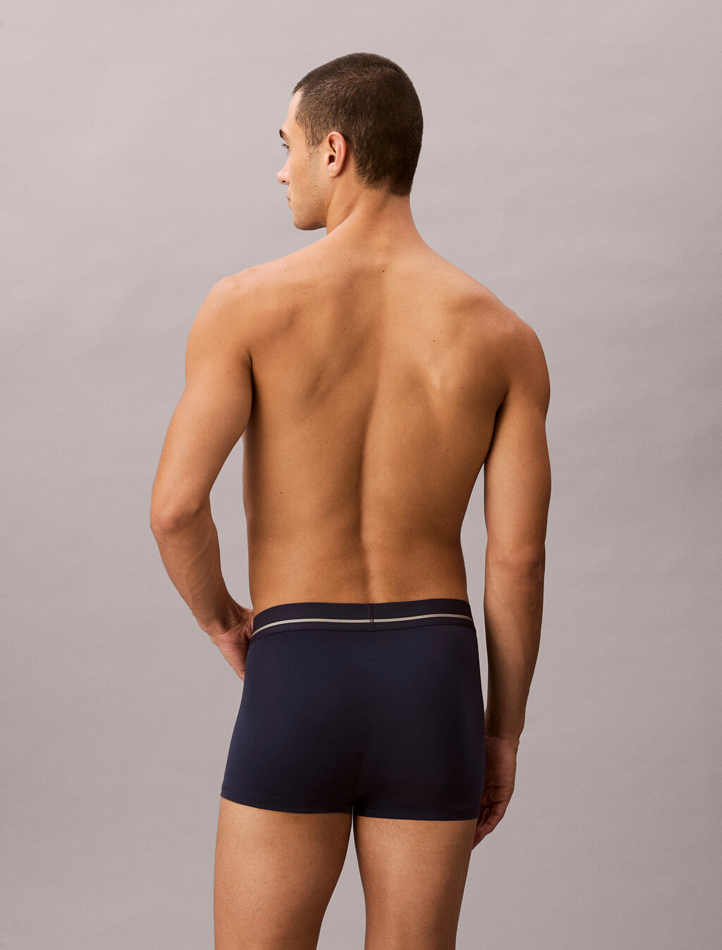 Icon 超細纖維彈性金屬感低腰平口內褲, Blue Shadow, hi-res