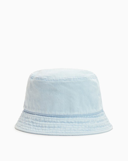 Washed Denim Monogram Bucket Hat