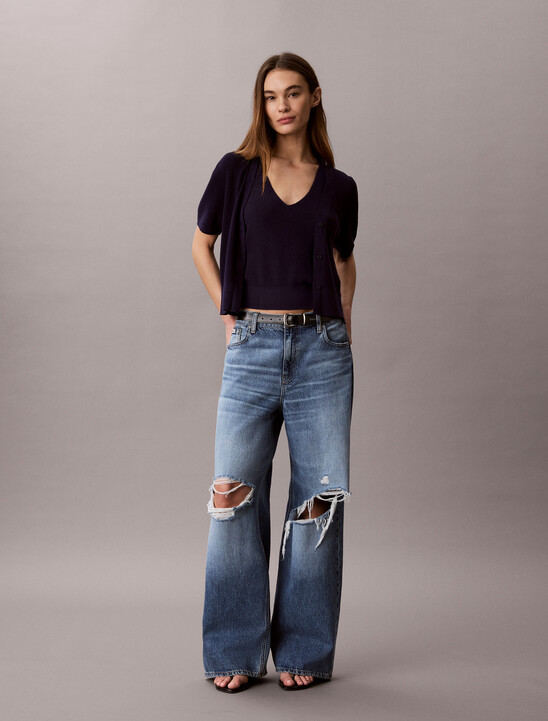 Cotton Knit Short Sleeve Twin Set