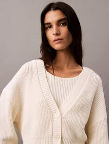 2 in 1 Cropped Cardigan Set, Tofu, hi-res