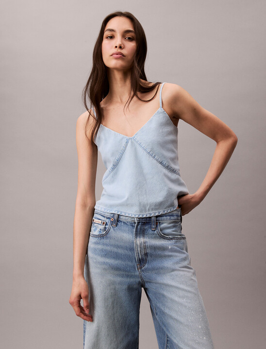 Linen Denim Tank Top