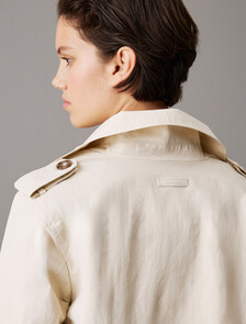 Short Nylon Trench, Silver Birch, hi-res