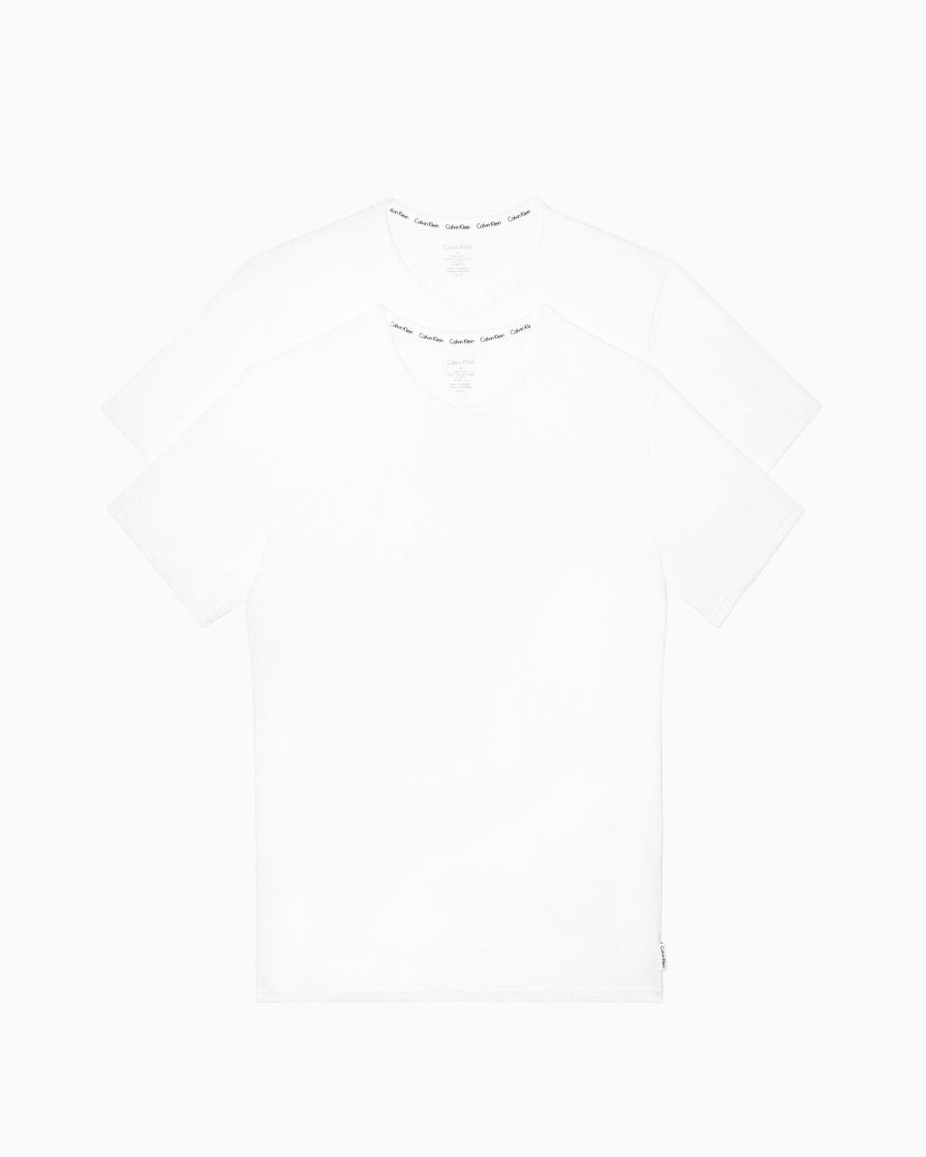MODERN COTTON 彈性圓領 T 裇 2 件裝, White/White, hi-res