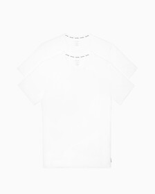 MODERN COTTON 彈性圓領 T 裇 2 件裝, White/White, hi-res