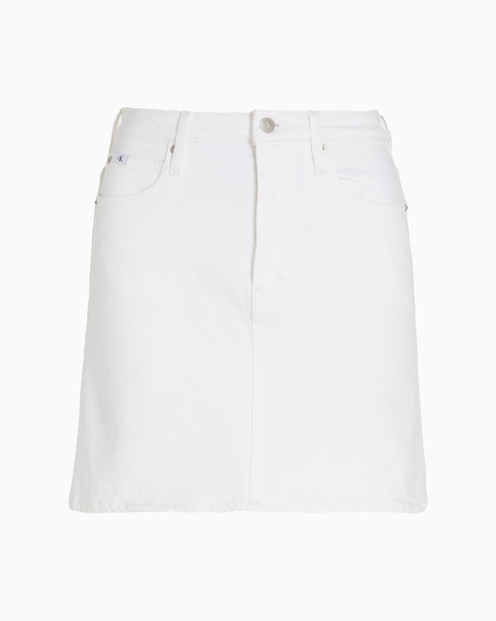 High Rise Denim Mini Skirt, 013 WHITE, hi-res
