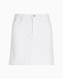 High Rise Denim Mini Skirt, 013 WHITE, hi-res