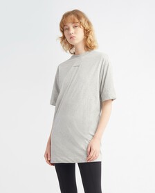 OVERSIZED T-SHIRT DRESS, ATHLETIC GREY H, hi-res