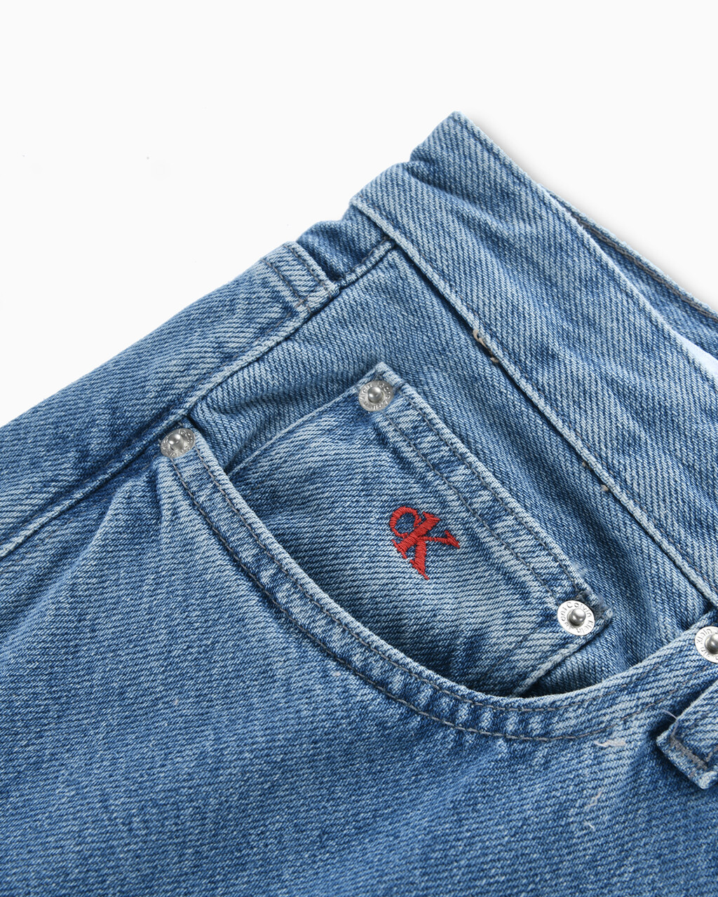 CK One 及踝牛仔寬管褲, Denim Medium, hi-res