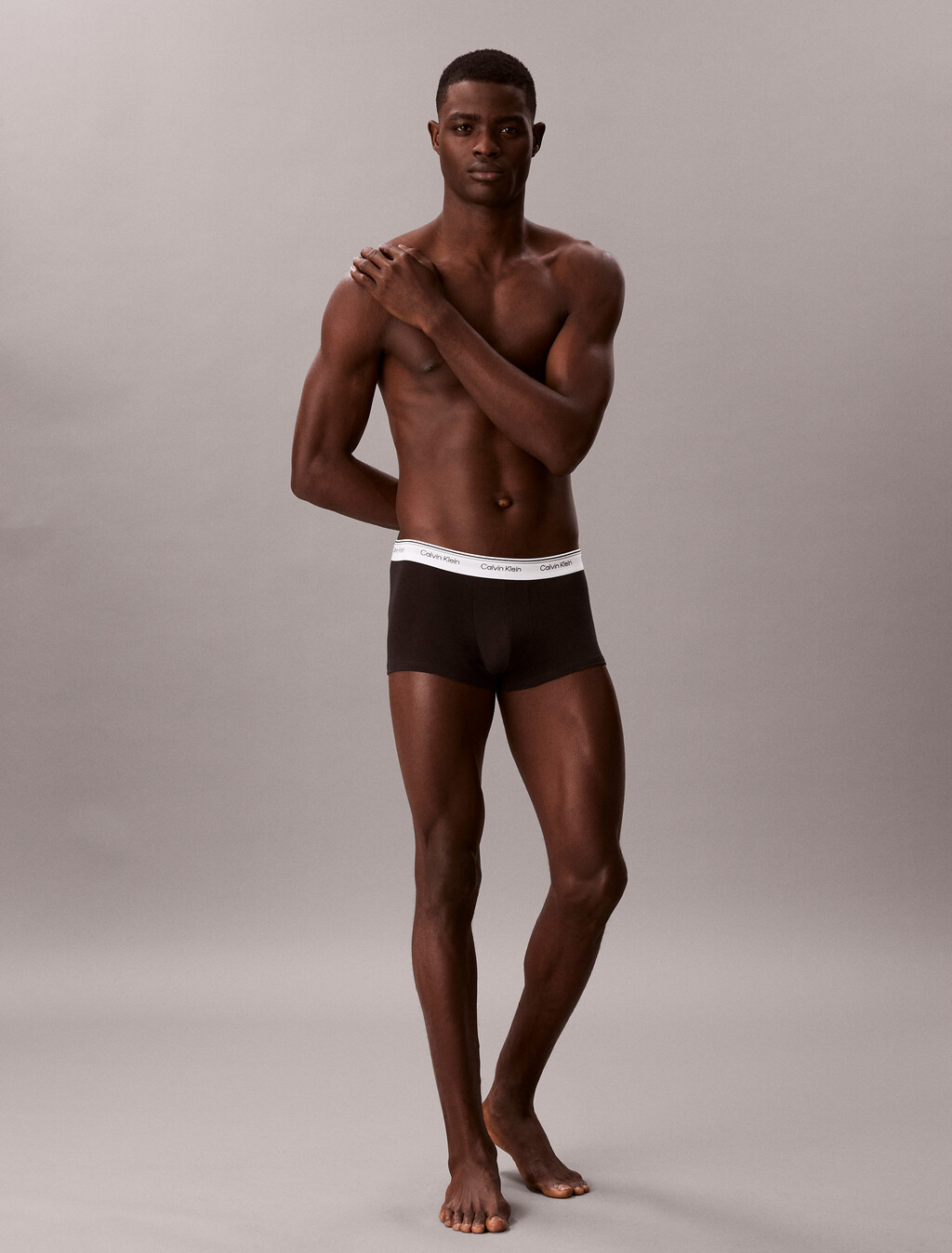 棉質彈性低腰平口內褲 3 件組, BLACK/MONOGRAM OUTLINE BLACK/TURBULENCE, hi-res