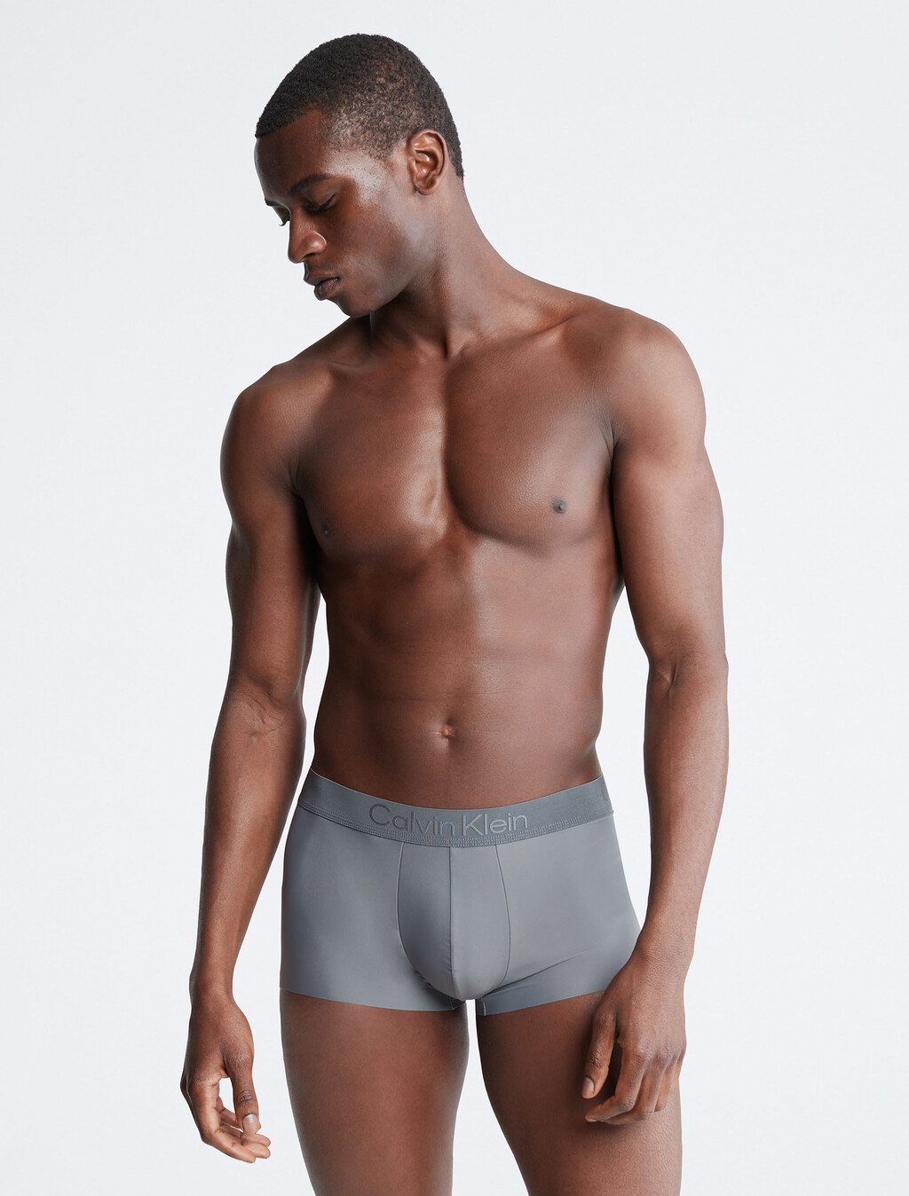 CK Black Low Rise Trunks, Grey Sky, hi-res