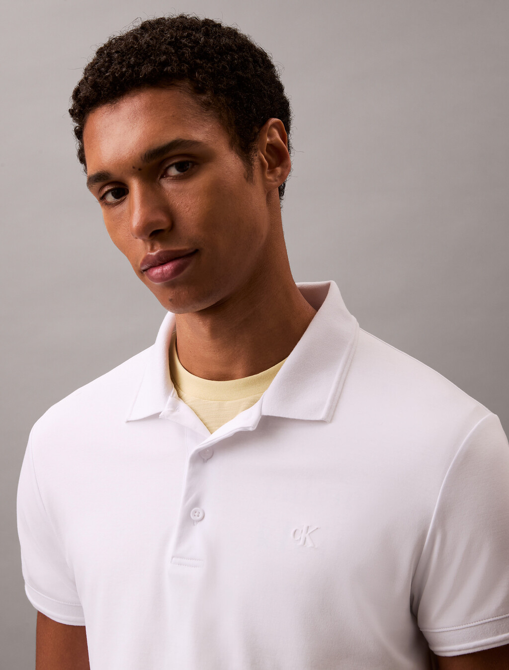 Monogram 壓花標誌飾邊 Polo 衫, Brilliant White, hi-res