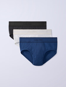 Jung Kook for Calvin Klein 經典棉質 3 件裝三角內褲, Dark Denim/Peat/Lily, hi-res