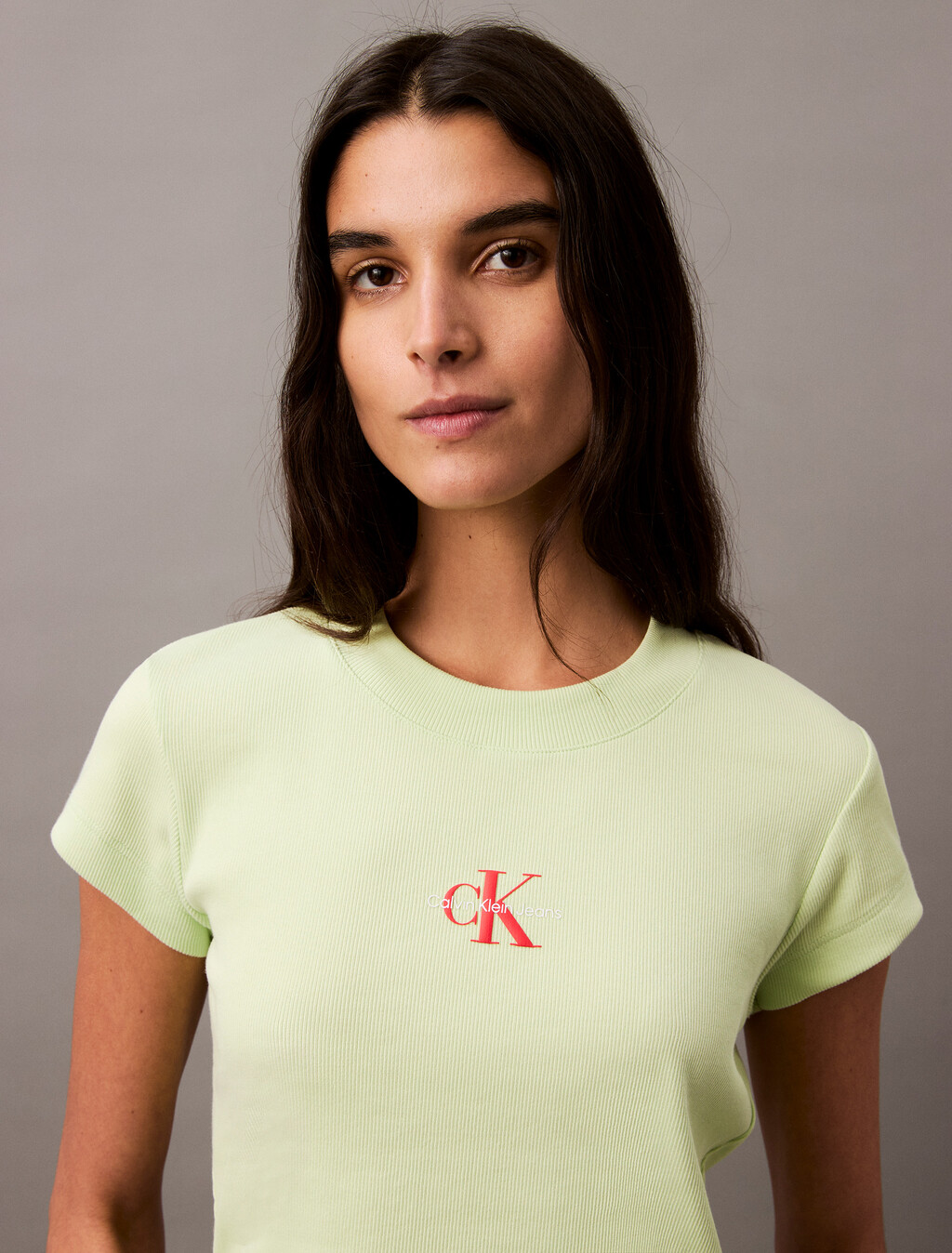 Slim Cropped Monogram T-shirt, Butterfly, hi-res