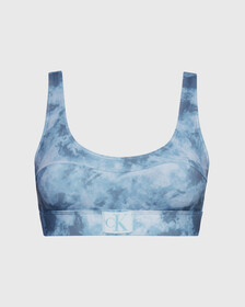 CK AUTHENTIC BRALETTE BIKINI TOP, Ck Tie Dye Blue Aop, hi-res