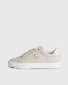 LEATHER TRAINERS, Eggshell/Ancient White, hi-res