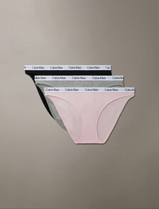 3 Pack Carousel Rib Knit Bikini, Black/B10 Grey Heather/Crystal Pink, hi-res