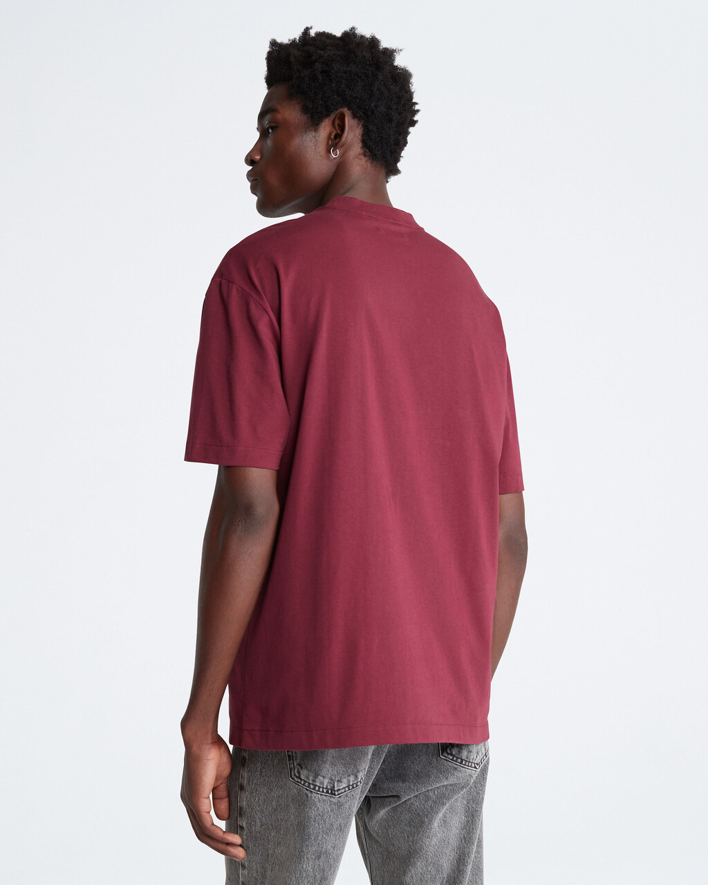 Calvin Logo 圓領上衣, Tawny Port, hi-res