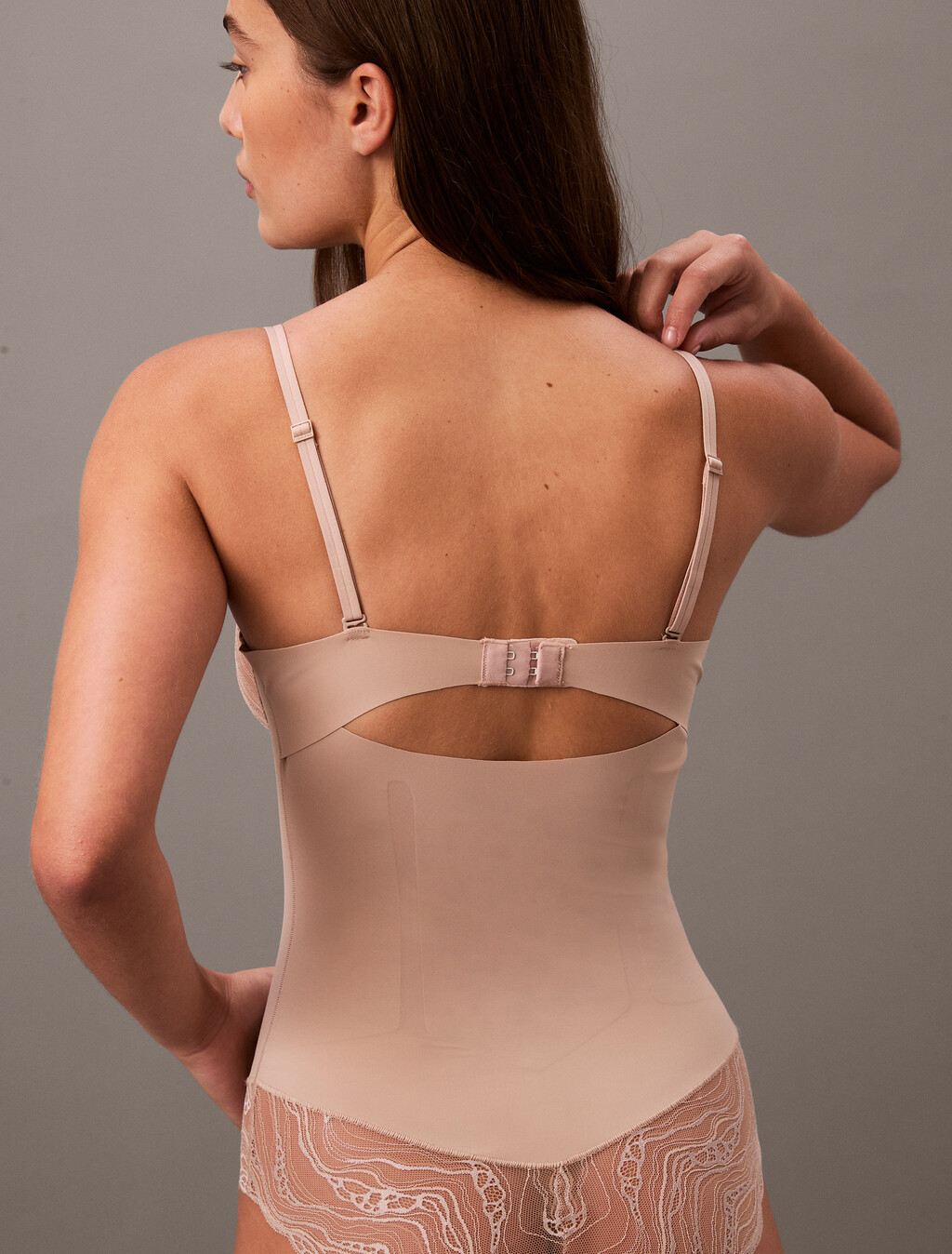 Sensual Stretch Lace Bodysuit, Cedar, hi-res