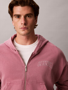 Garment-Dyed Boxy Zip-Up Hoodie, Dusky Orchid, hi-res