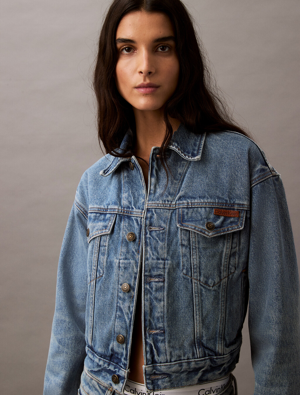 90s Denim Trucker Jacket, CK NO06, hi-res