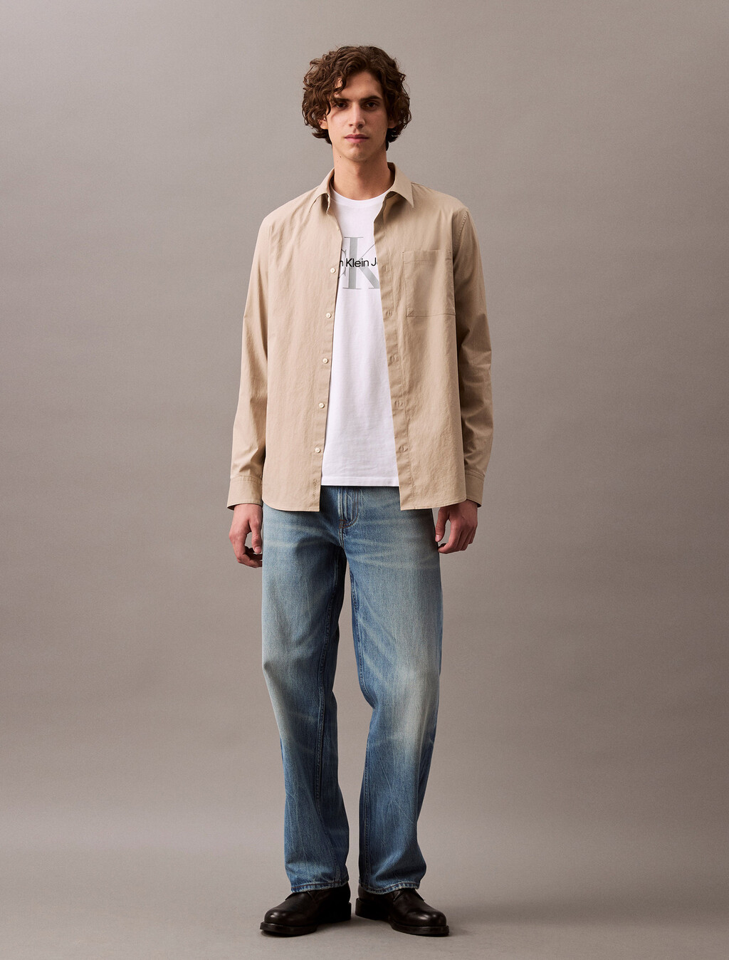 Tech Soft Touch Button-Down Shirt, Crockery, hi-res